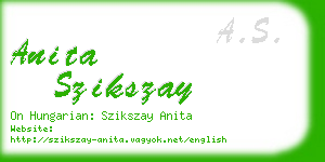 anita szikszay business card